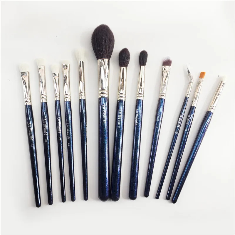 12-pieces Brush set La Beaute полный набор-12-кисти высокого качества из козьей шерсти для лица и глаз набор-красота макияж кисти блендер инструмент - Handle Color: 12-pieces Brush set