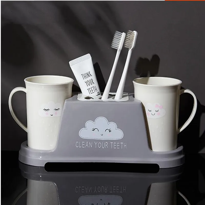 High Quality Toothbrush Holder Home coupleToothpaste rack Sets Tooth Brush Cup Container Dispenser Bathroom Accessories | Дом и сад