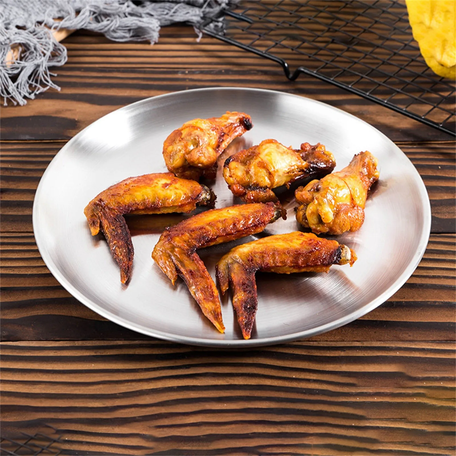 Обеденные тарелки из нержавеющей стали Стандартная Круглая десертная плитка