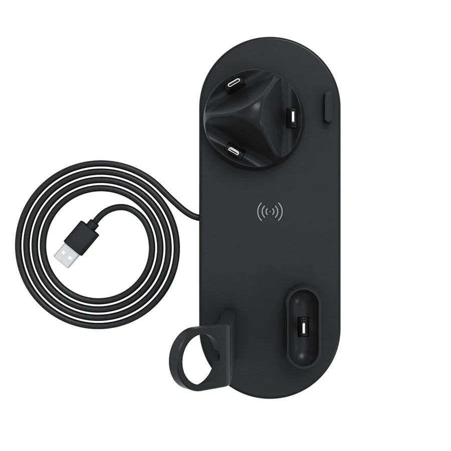 Qi 10 Вт автомобильный для iphone xiaomi samsung мобильный телефон для AirPods smartwatch USB type c беспроводное быстрое зарядное устройство зарядная станция Док-станция