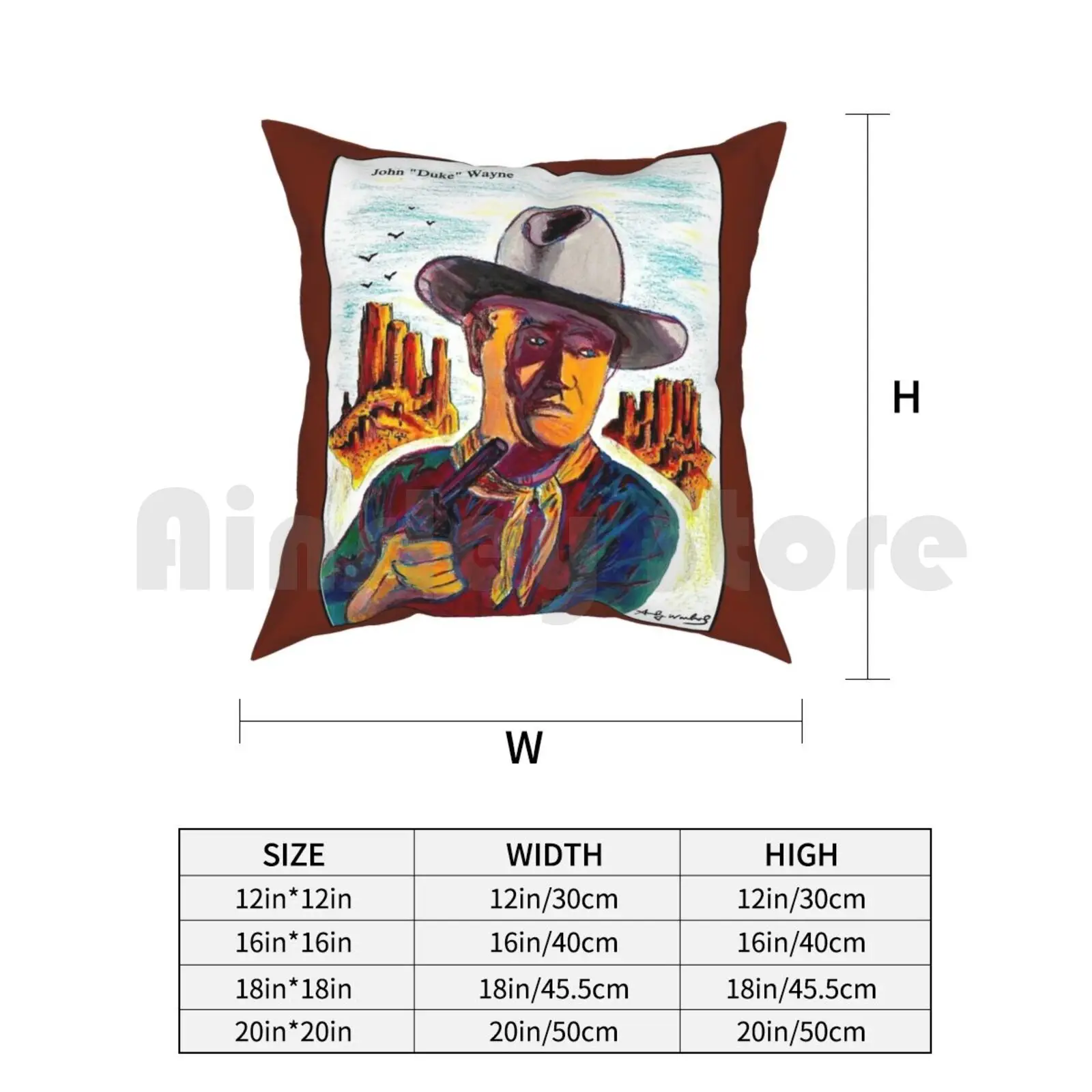 Джон Уэйн: винтажный Чехол-наволочка с абстрактным рисунком домашняя мягкая