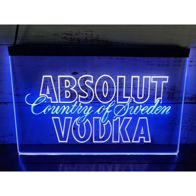 

SS074 Absolut Vodka Country of Sweden Beer Dual Color LED Neon Sign