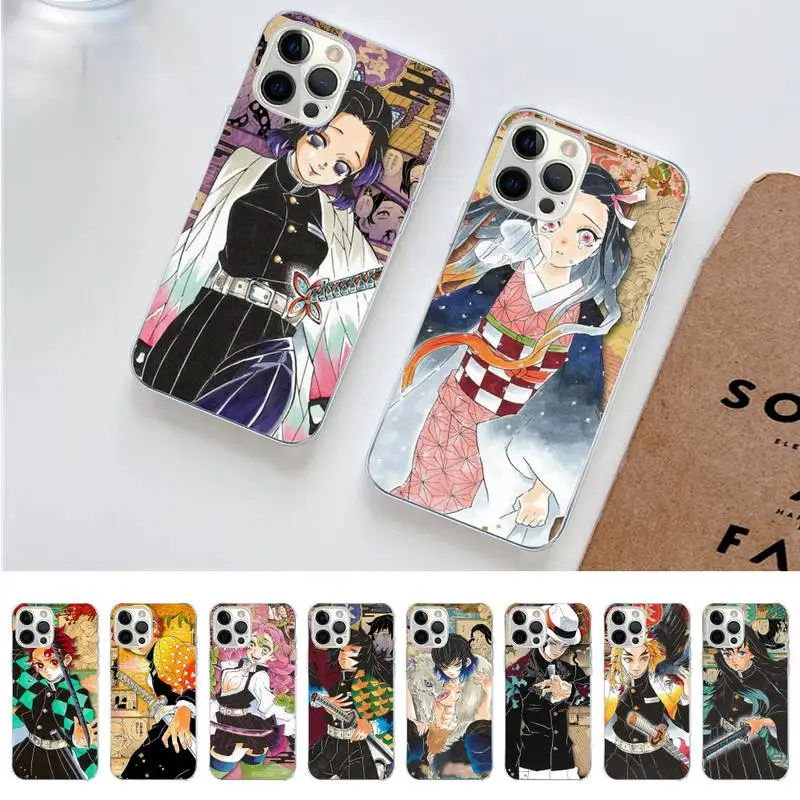 

Cartoon Japan Anime Demon Slayer Phone Case for iPhone 11 12 13 mini pro XS MAX 8 7 6 6S Plus X 5S SE 2020 XR case