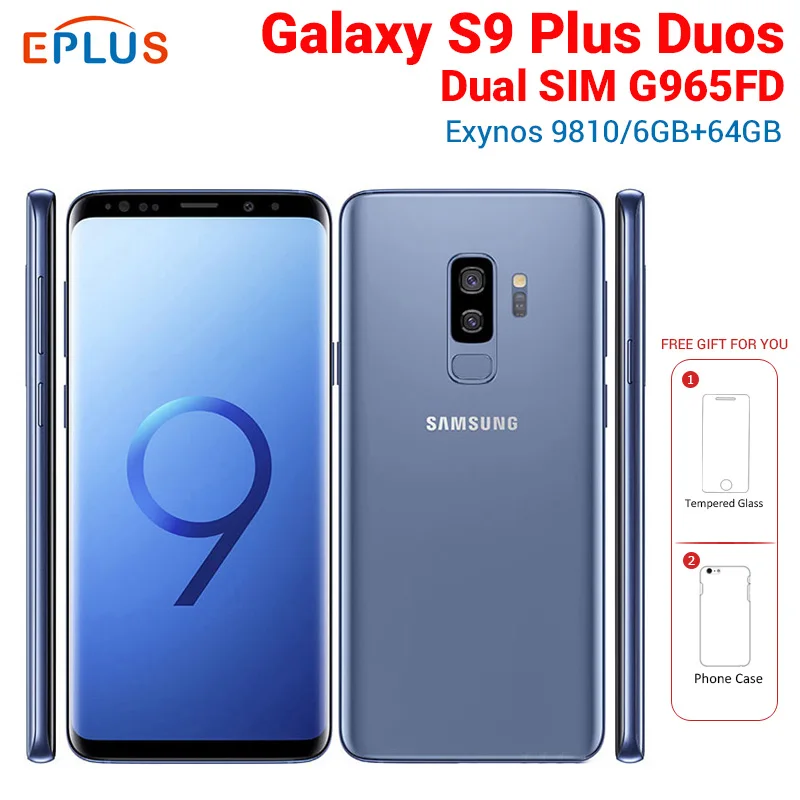 Абсолютно Глобальный samsung Galaxy S9 Plus S9+ Duos G965FD мобильный телефон с двумя sim-картами 6," 6 GB 64GB 12MP 4G LTE NFC Смартфон