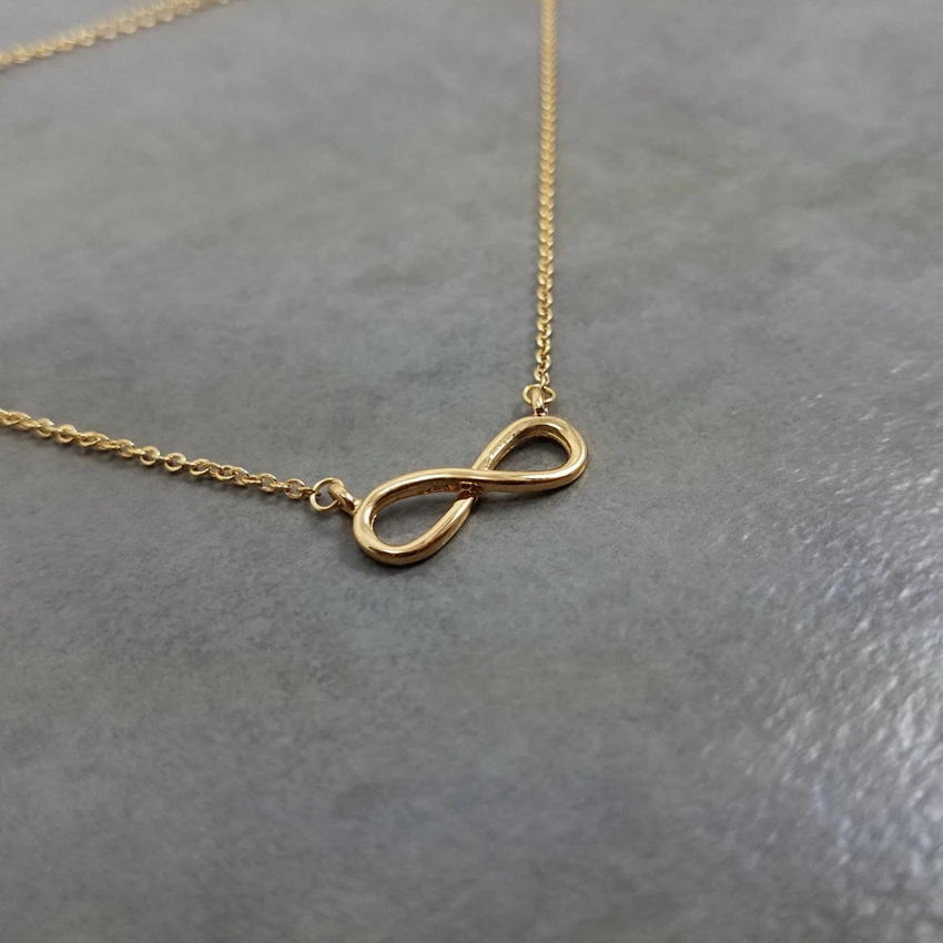 Женское и мужское Винтажное колье Boho Infinity Золотое в форме 8 медных крестов с