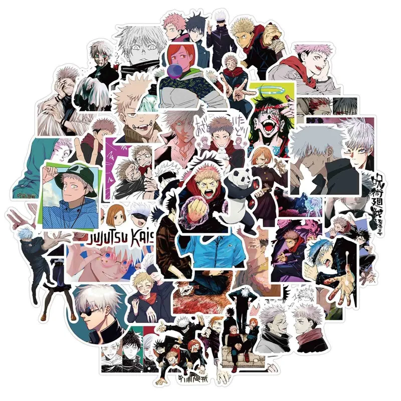 

50Pcs Jujutsu Kaisen HD Anime Stickers Yuji Megumi Nobara Anime Figures Stickers Stationery Decorative Decal Children Stickers