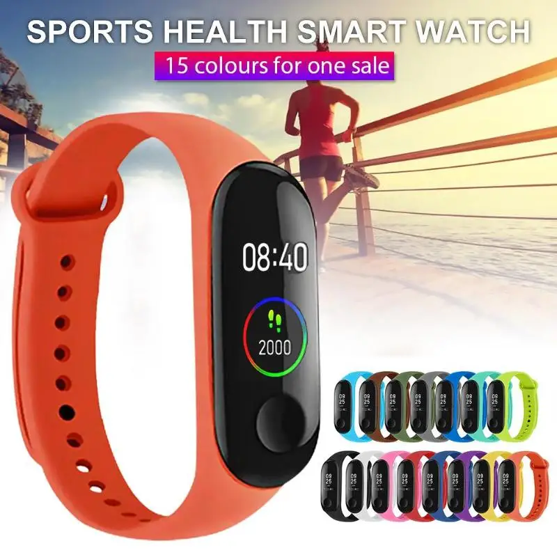 Мягкий силиконовый сменный спортивный браслет для Xiaomi Mi Band 4 3 8/10/12/13/14/15 шт. |
