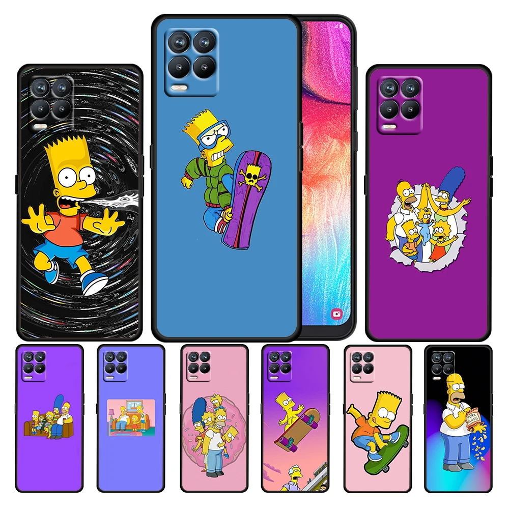 

The Simpsons Funny For OPPO Realme Narzo 30 20 8 8i 7 6 5 3 2 Pro Global 5G Soft TPU Silicone Black Phone Case Cover