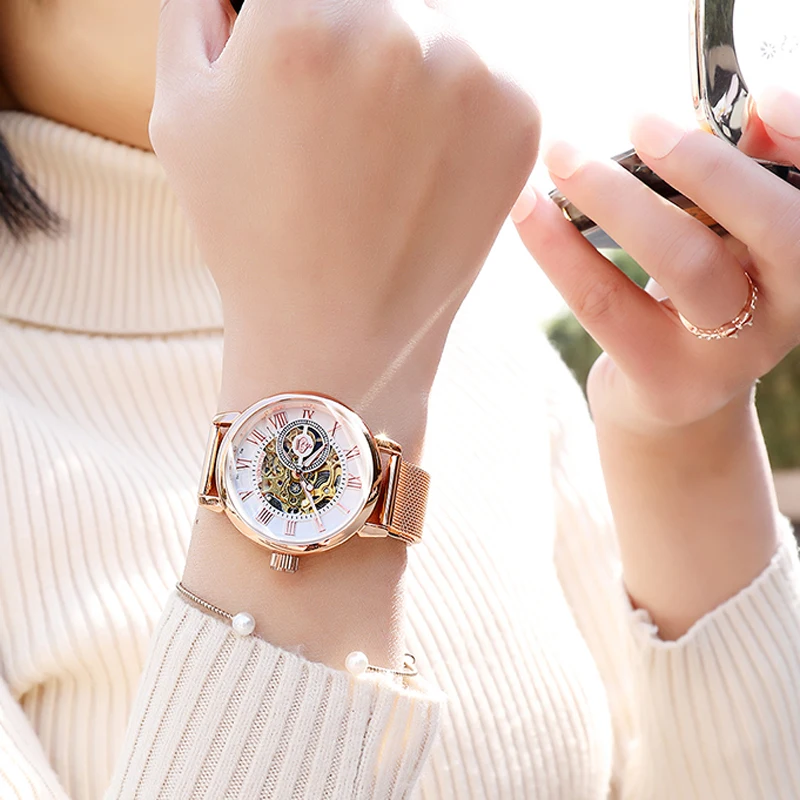 Часы женские механические с скелетом 2019|Женские наручные часы| |