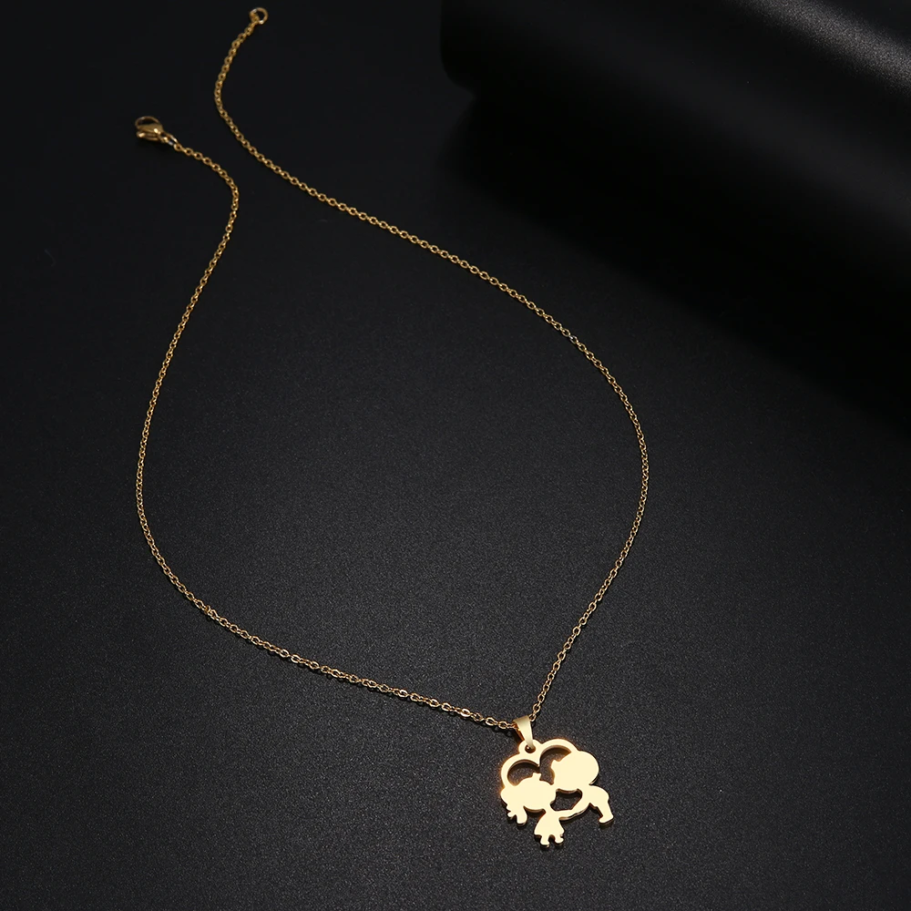 Ожерелье из нержавеющей стали для женщин подарок на свадьбу мальчиков и кулон