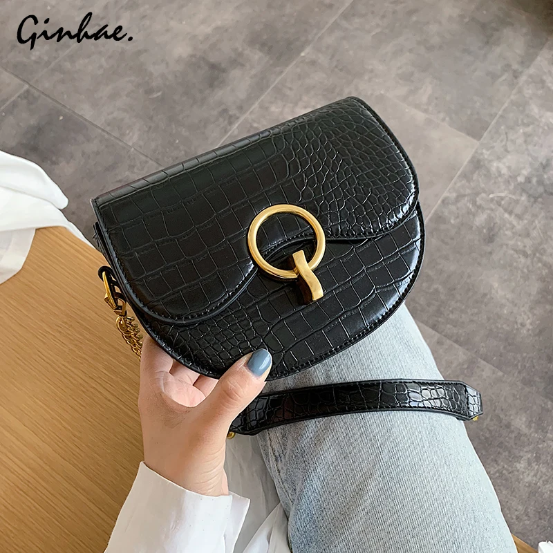 Повседневная Сумка седло из искусственной кожи женские роскошные сумки