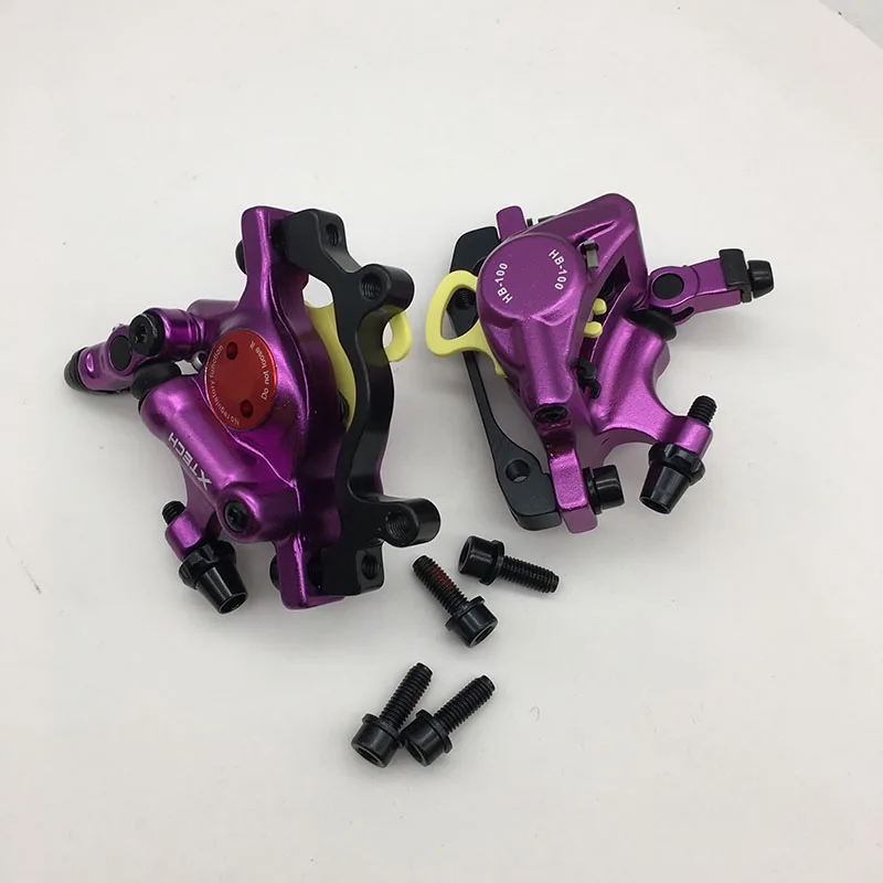 purple pair Zoom HB-100 MTB велосипед тормоза HB100 велосипедные тормоза суппорт w роторы запчасти для велосипеда гидравлический поршень двусторонний w V-Brake рычаг - Цвет: purple pair