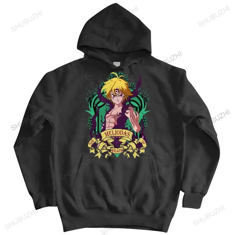 Classic The Seven Deadly Sins Anime zipper Men Manga Nanatsu no Taizai Meliodas Demon pullover Cotton sweatshirt Top Merch | Мужская