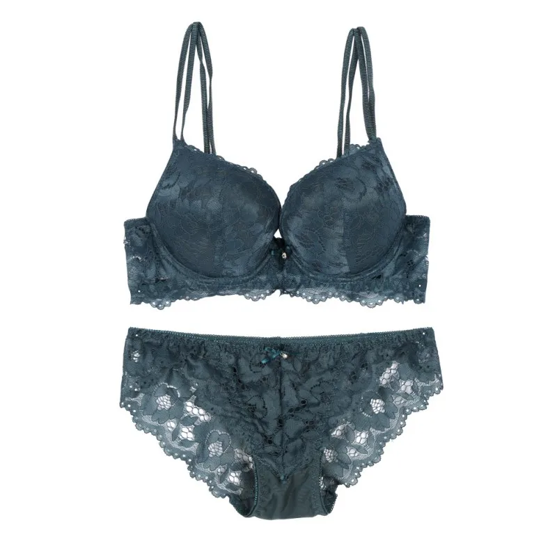 

Women's Lace Embroidery Breathable Padded Push Up Bra Sets Women Comfortable Bra + Underwear