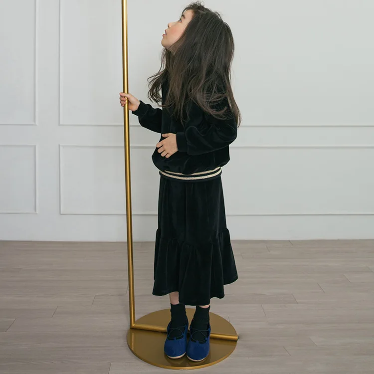 Комплект одежды для девочек-подростков от 4 до 16 лет черная бархатная блузка с