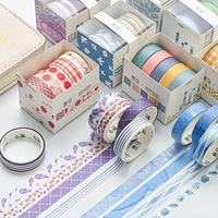 bula 5 pcspack fresh color washi tape set geometric pattern decorative washi masking tape for scrapbooking planners journal