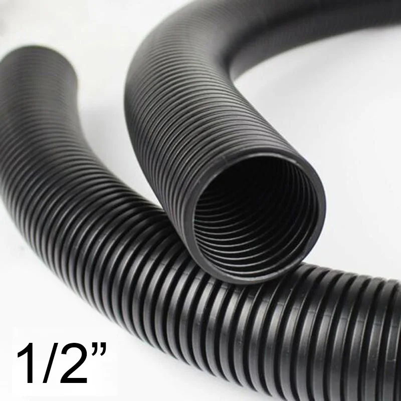 

Black 98ft 1/2 Split Loom Wire Flexible Tubing Conduit Hose Cover Black Sleeve
