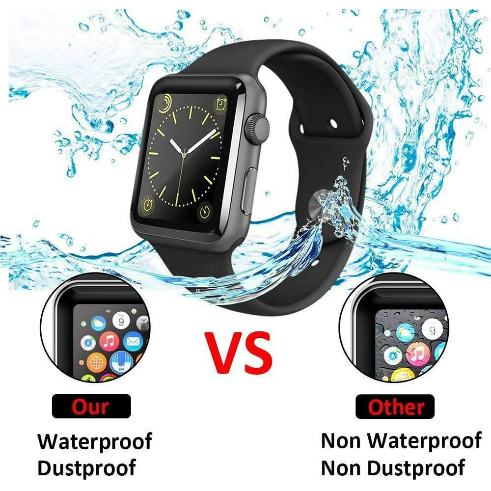 2 шт протектор экрана из закаленного стекла для iwatch Apple Watch серии 5 4 3 1 44 мм 40 42 38