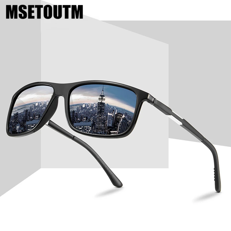 Мужские солнцезащитные очки MSETOUTM классические поляризационные из алюминия и