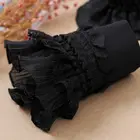 Готический Ретро Черный Съемный рукав, искусственная кожа, Многослойные оборки, кружевной лоскутный свитер принцессы Лолиты, декоративный браслет