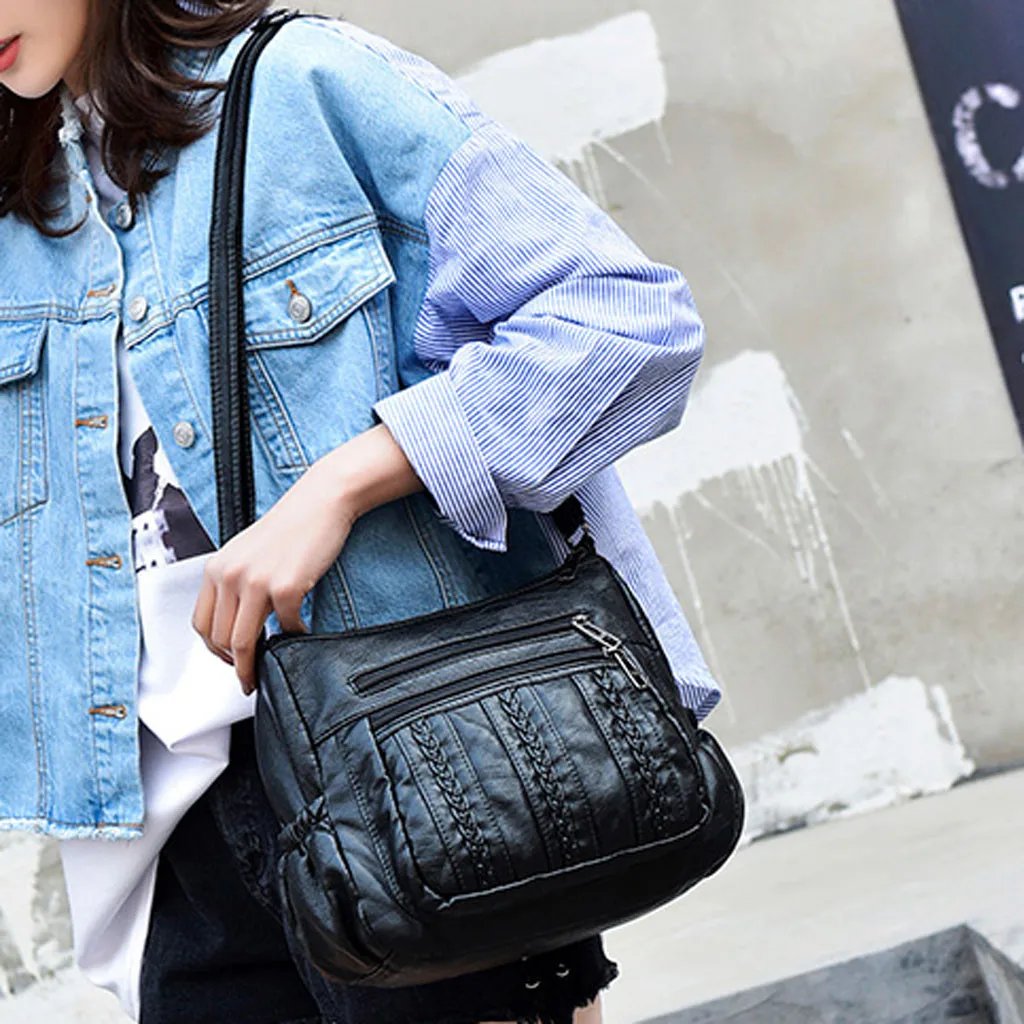 3W # новая женская модная сумка-мессенджер черная сумка на плечо Повседневная