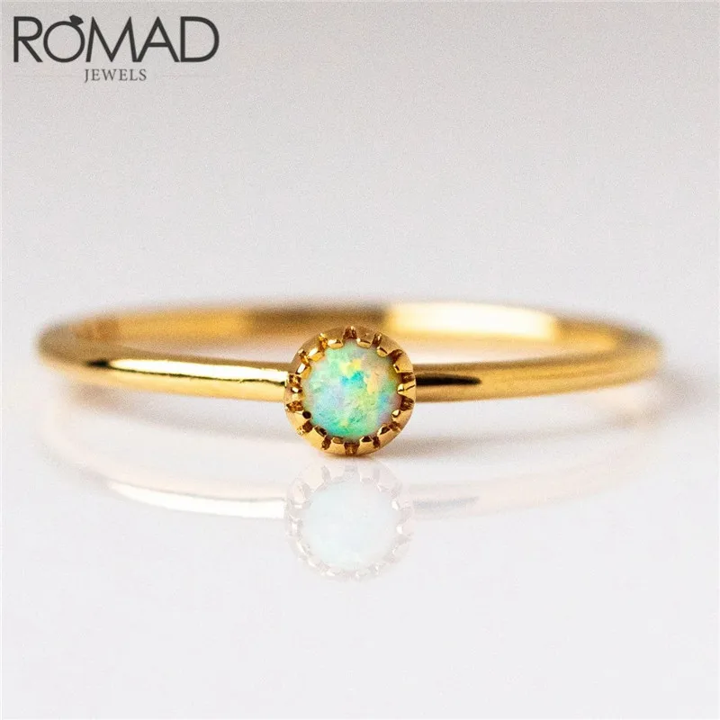 ROMAD простые изящные опаловые кольца для женщин женские Свадебные обручальные