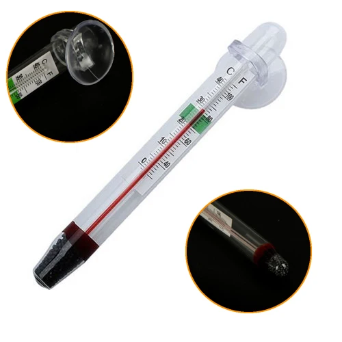 

1PC Useful GlassTube Aquarium Fresh/Salt Fish Thermometer Temperature Submersible Suction Aquariums Tanks Decor Function Great