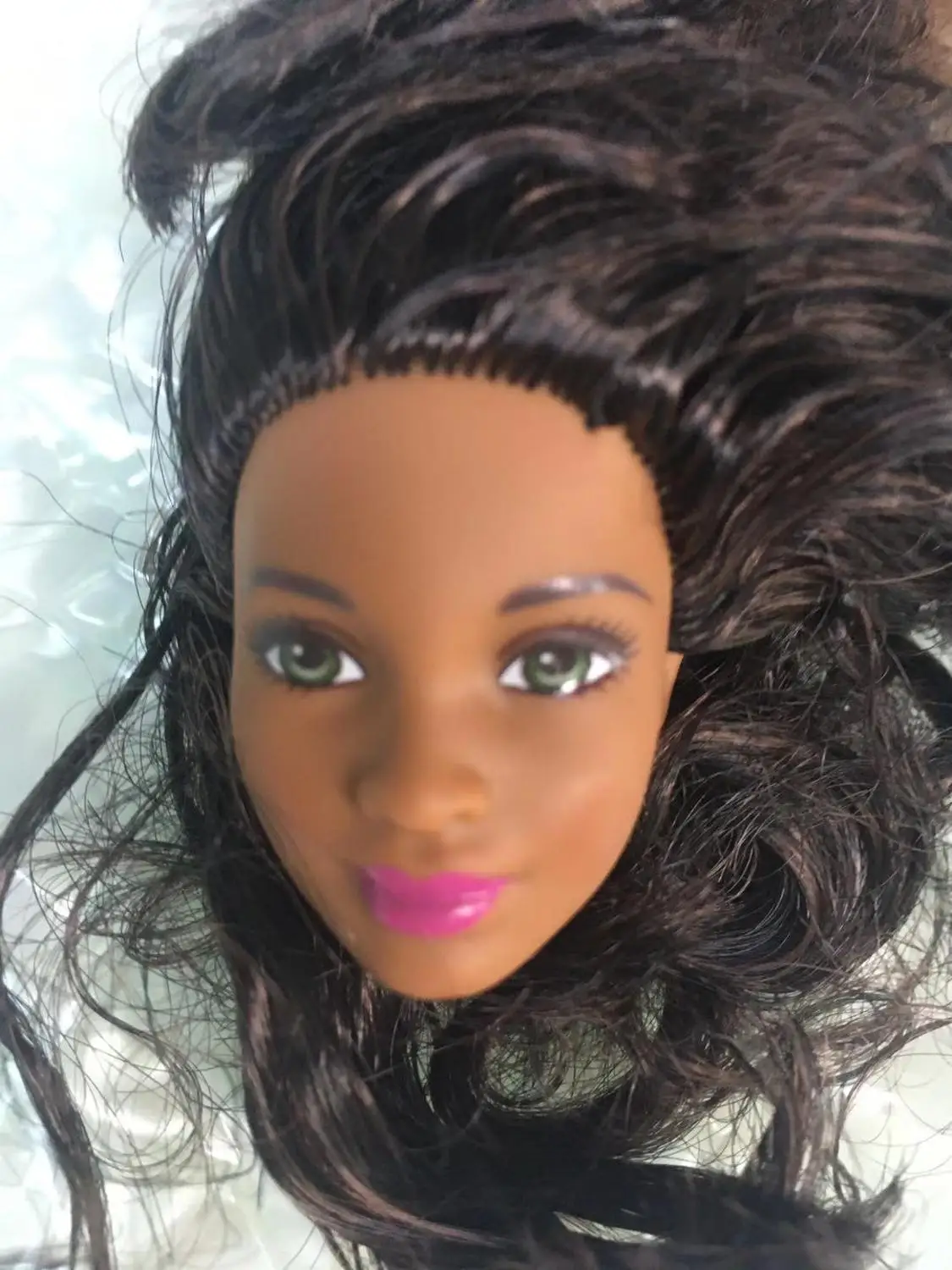 Голова медсестры Asia Face кукла леди с черными волосами Хороший макияж Кукольная