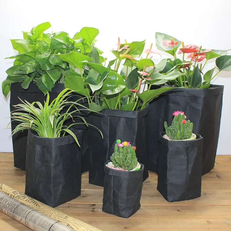 

Mini Succulents Flower Pot Kraft Paper Cover Bags Washable Plants Organizer Storage Pouch F2
