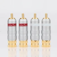 hot selling high quality silverlink r1707g hifi audio video cable adapter solders gold plated rca plug rca connector
