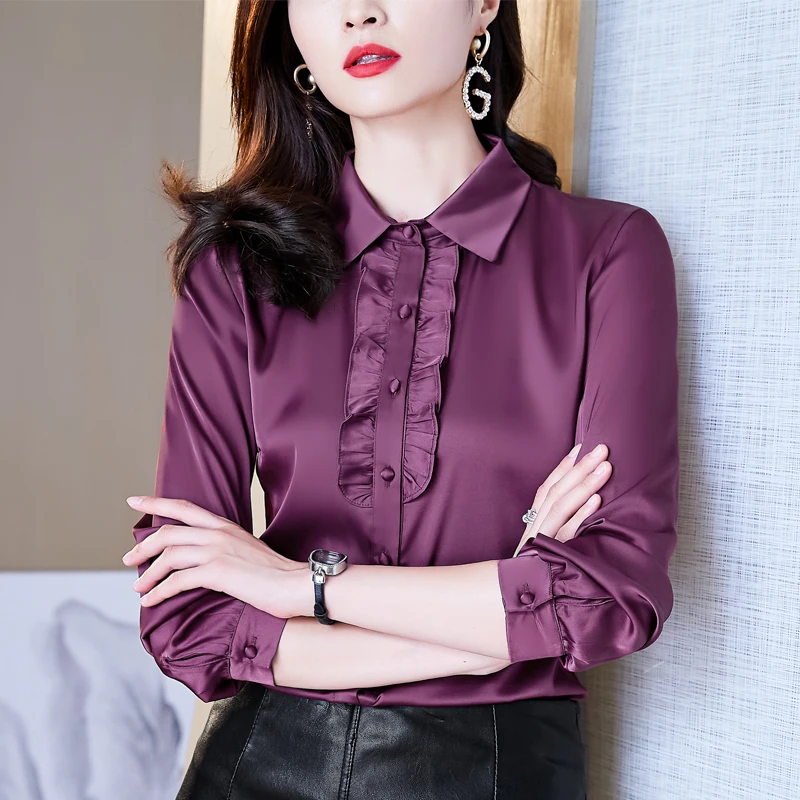 Блузка женская морозовая в Корейском стиле модная винтажная рубашка с длинным