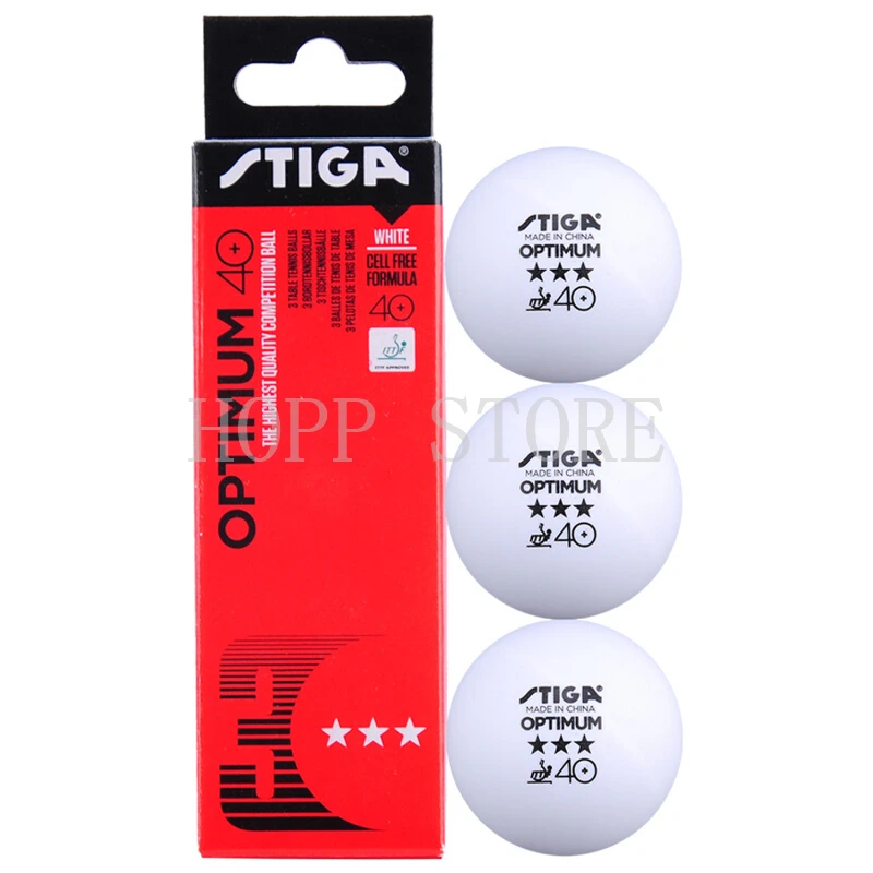 

Stiga table tennis balls 3 star 40+ plastic 40 poly training official ittf approved seamed ping pong ball