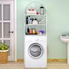 Стеллаж для стиральной машины, трехуровневый держатель для туалетного шкафа, экономия места, полка-органайзер HWC