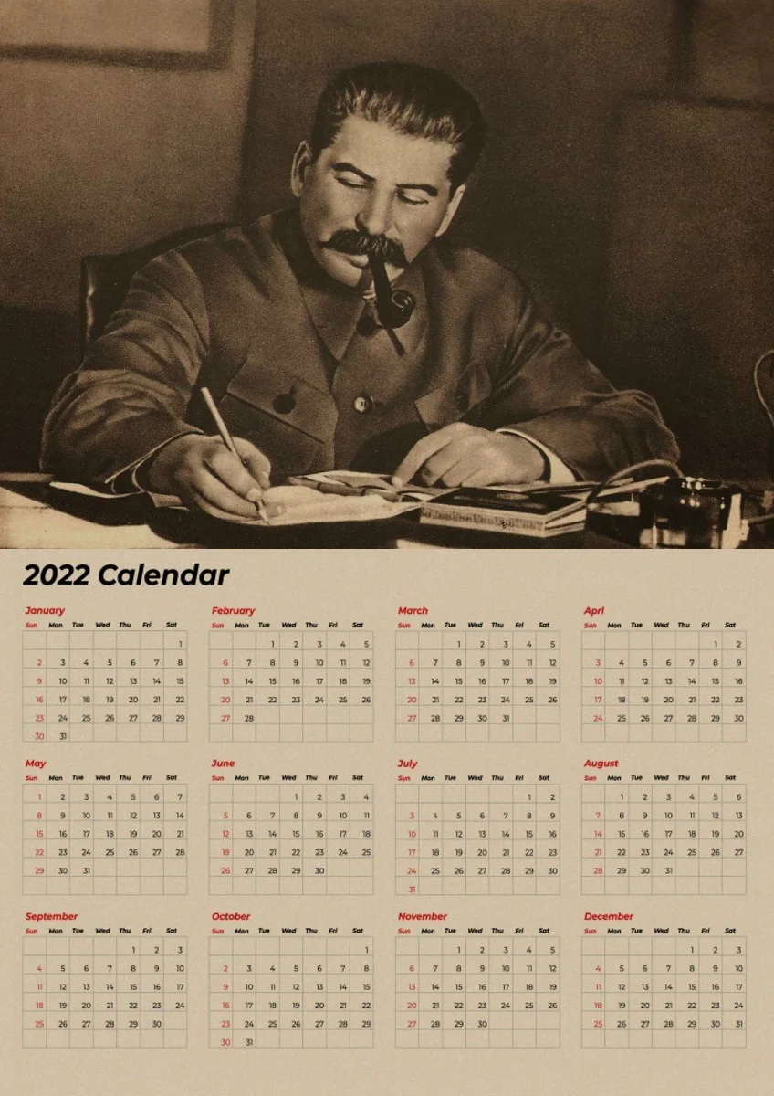 Календарь 2022 постеры из крафт-бумаги времен Второй мировой войны Сталин ленинист