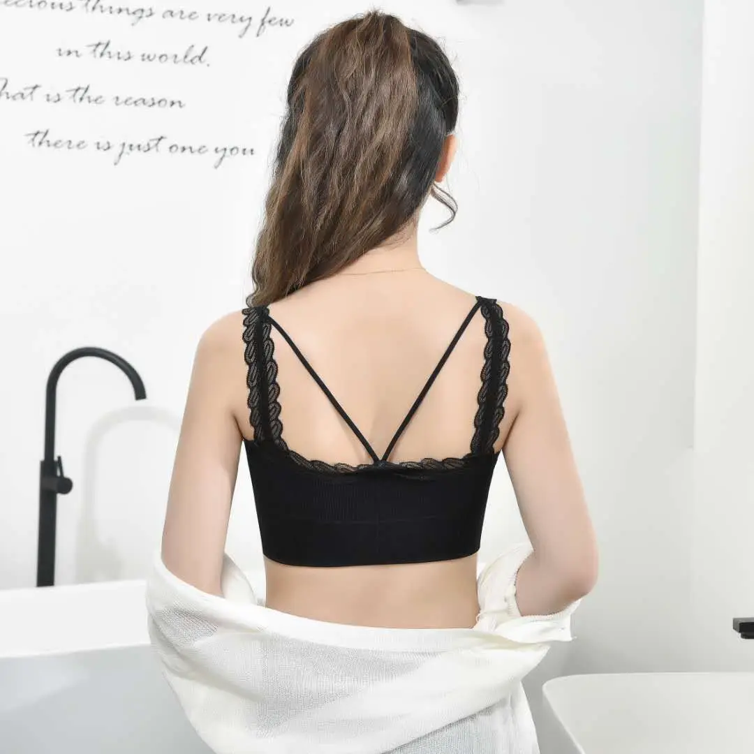 

Plus-Sized Version Non-Steel Ring With Chest Pad Beauty Back Lace Wrap-Around Anti-Exposure Base Seamless Underwear Wom