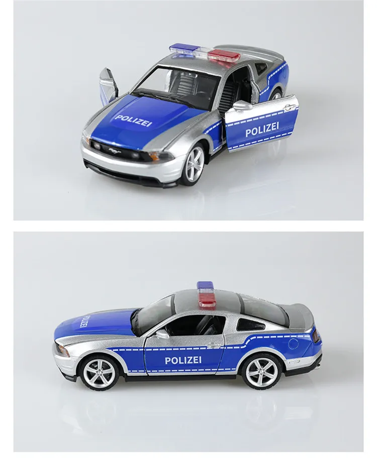 Качество 1:32 Mustang GT Модель из сплава полиции, имитация литья под давлением звук и светильник, игрушка в подарок