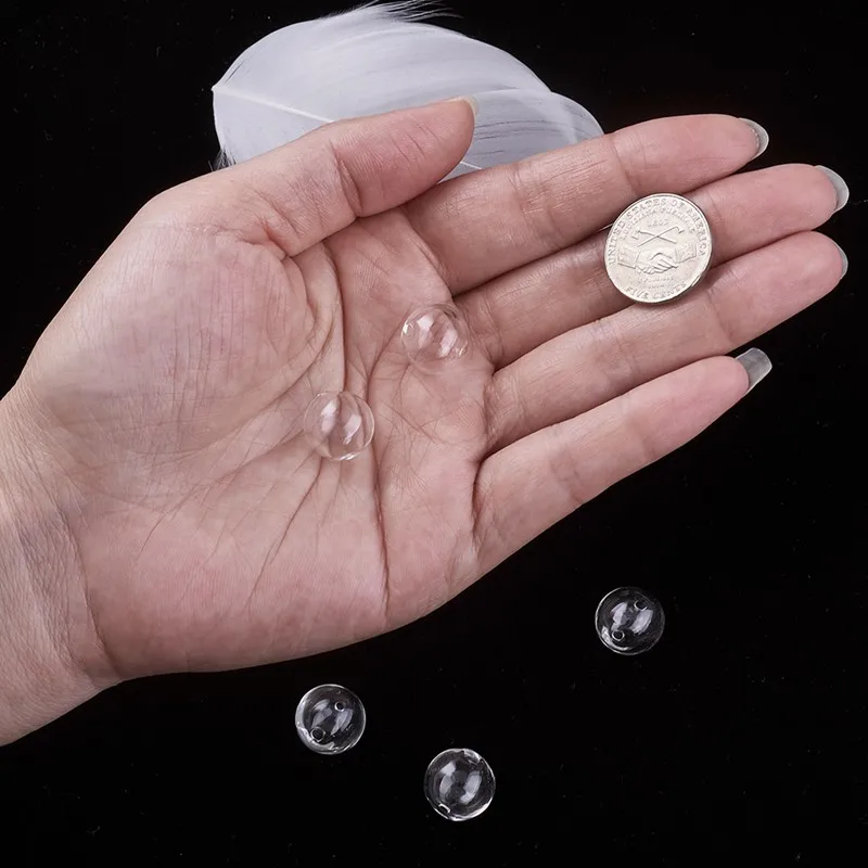 5 шт. прозрачные круглые стеклянные серьги ручной работы 16/20 мм|Бусины| |