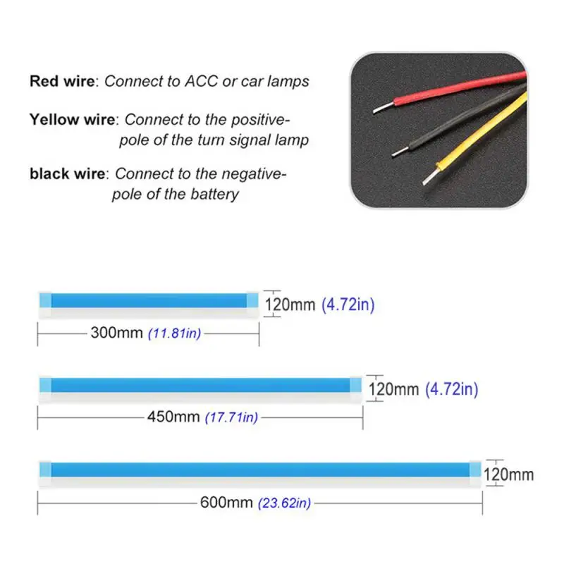

60cm LED Headlight Strip Light Daytime Running Sequential Turn Signal Lamp Day Light led Lights Car Accessories