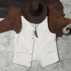 DAV320 Rock Can Roll, прочтите описание! Мужской жилет из коровьей кожи, азиатского размера