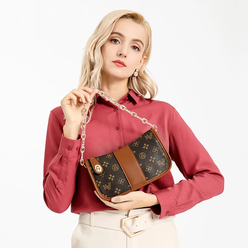 

Новинка 2021, модная Высококачественная женская сумка под подмышку с ретро-принтом, роскошный брендовый кошелек, сумка-мессенджер на одно пле...