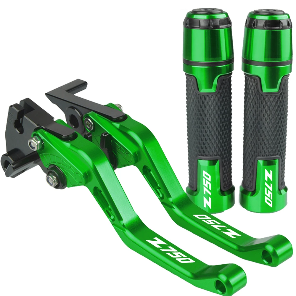 

Z750R 2011-2012 Motorcycle Accessories Adjustable Brake Clutch Levers And Handle Grips For KAWASAKI Z750 2007-12 Z750L 2007-2010