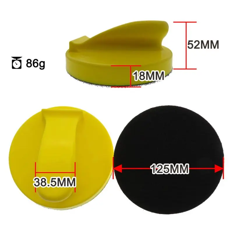 

Hand Sanding Block Disc for Hook and Loop Sandpaper Polishing Pad Plate Sander