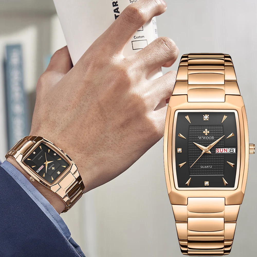

Quartz Wristwatch Luminous 2021 WWOOR New Fashion Men Watches Casual Dress Calendar Men Business Steel Watches Relogio Masculino