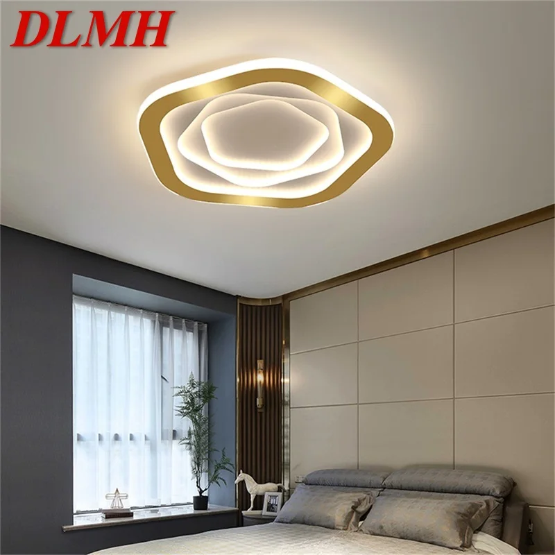 

DLMH Creative Light Ceiling Contemporary Lamp Gold Five-pointed Star Fixtures LED Home Decorative for Bedroom