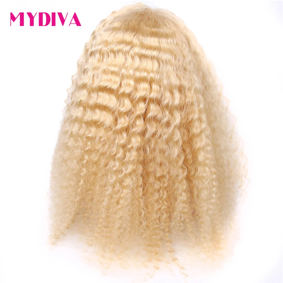 613 Lace Frontal Wig 13×4 Deep Wave Transparent Blonde Front Human Hair Wigs For Women Pre Plucked Remy | Шиньоны и парики