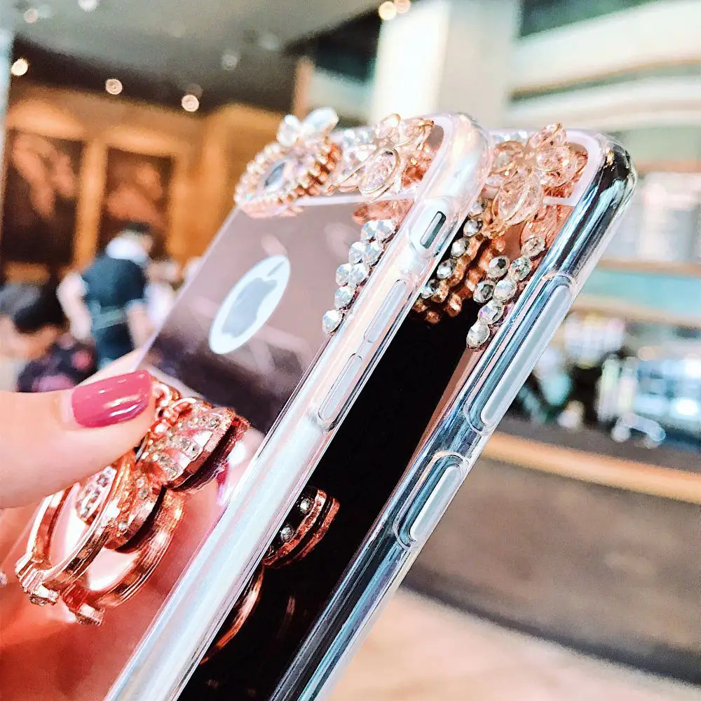L-FADNUT для Samsung Galaxy S10 Case S10E S9 S8 Plus S7 Edge чехлы с блестящими бриллиантами кольцом на