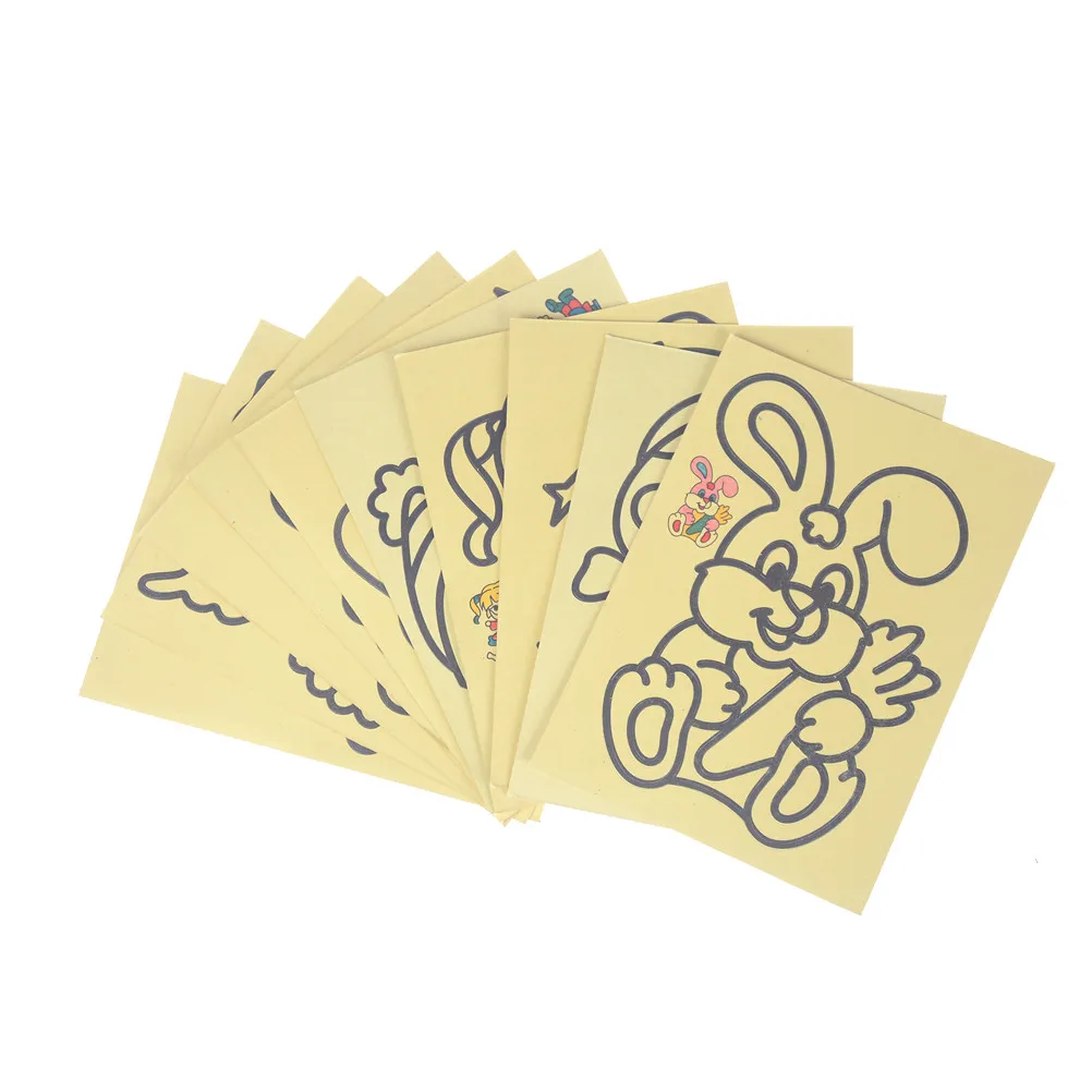 

5pcs/lot Paper Colorful Sands Sand Painting Children Kids Drawing Toys Pictures Kid DIY Crafts Education Toy For Children Gift