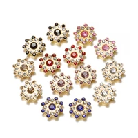 50pcs 14mm rhinestone cabochons crystal flower disc for jewelry making diy brooch badget clothes buckle accessories decor patch
