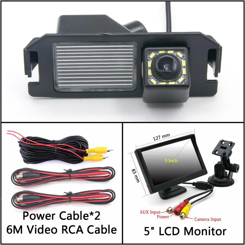 Cam Add 5 inch LCD 12 Светодиодный светильник заднего вида для kia plcanto Morning Rio 3 Soul MK1 MK2 Niro DE автомобильная парковочная камера заднего вида ночного видения - Название цвета: Cam Add 5 inch LCD
