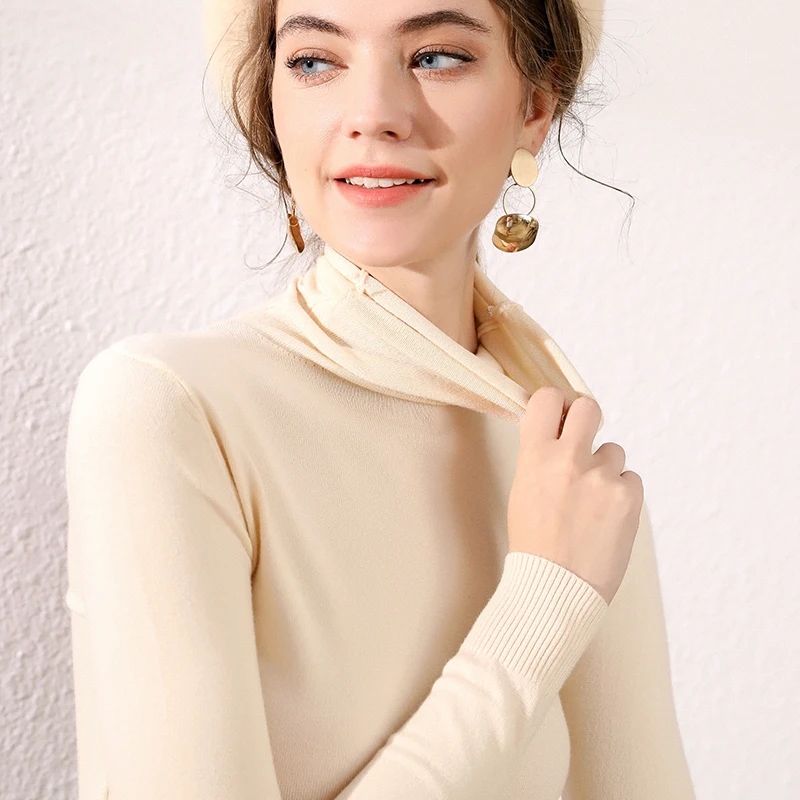 Лидер продаж женские кашемировые свитера вязаные с воротником пуловеры зимние
